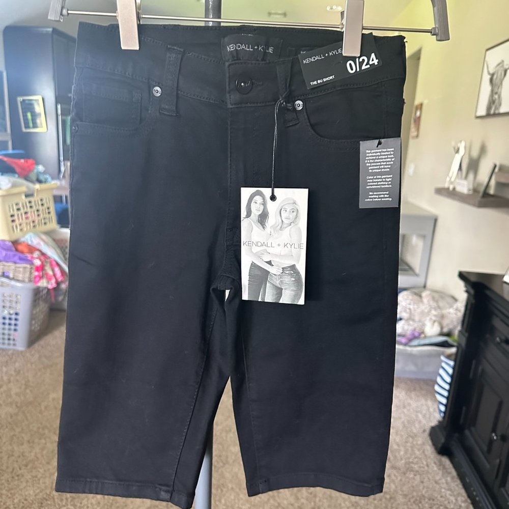 Kendall & Kylie Black Jean Bermuda Shorts